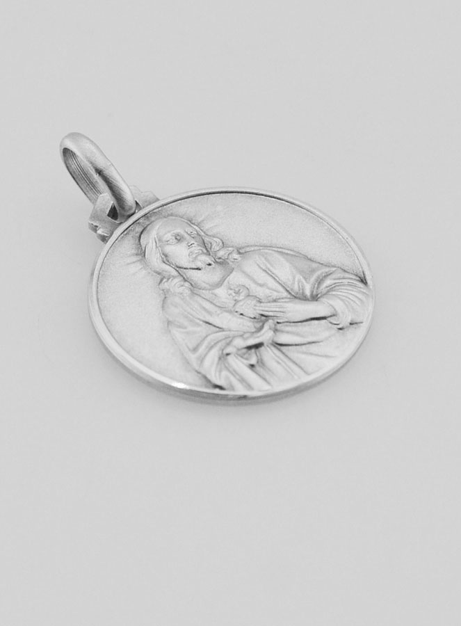 Medalla Sagrado Corazón de Jesús de Plata de Ley - 18mm (pic 3)