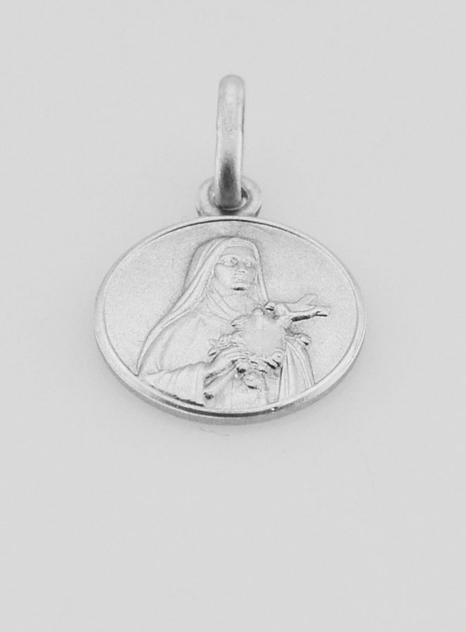 Medalla Santa Teresa de Plata de Ley - 12mm (pic 2)