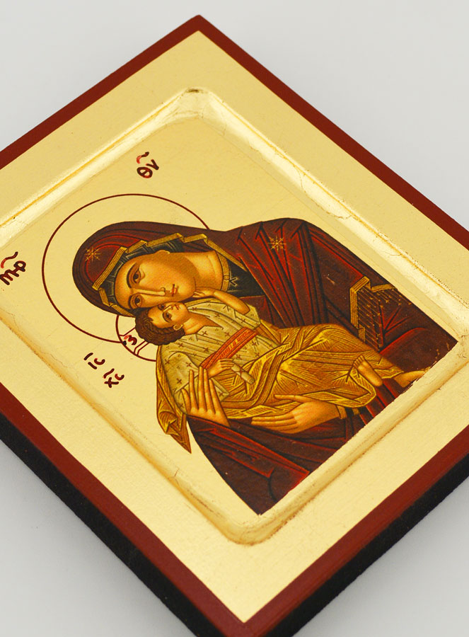 Ícone Virgem da Ternura - Folha de Ouro - 12cm (pic 3)