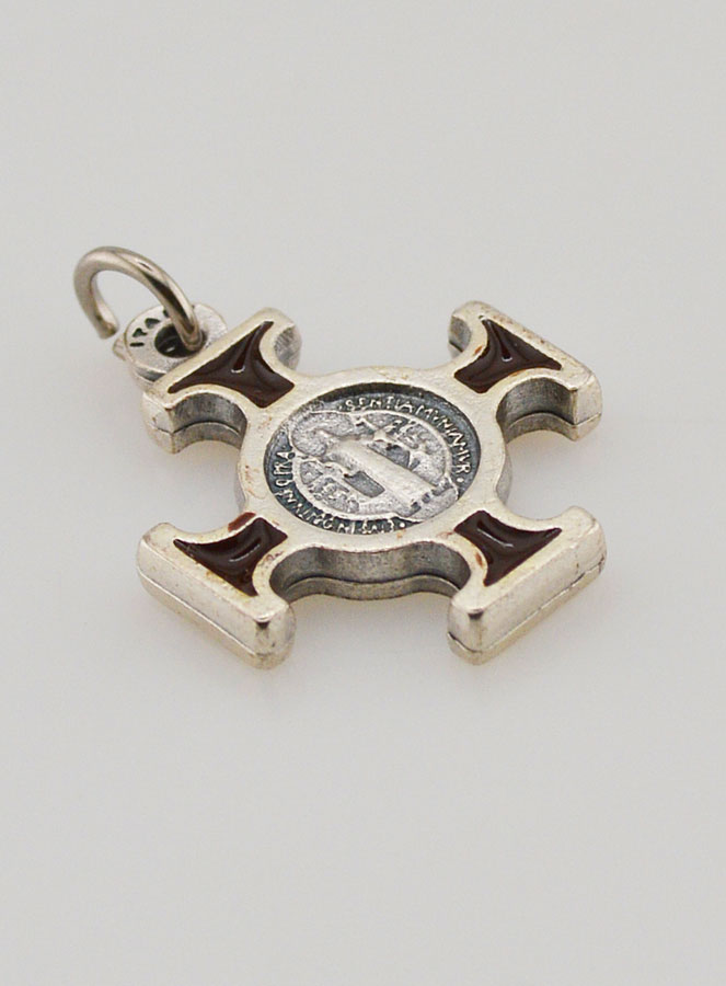 Colgante Cruz de San Benito  de Metal- Marón - 2 cm (pic 3)