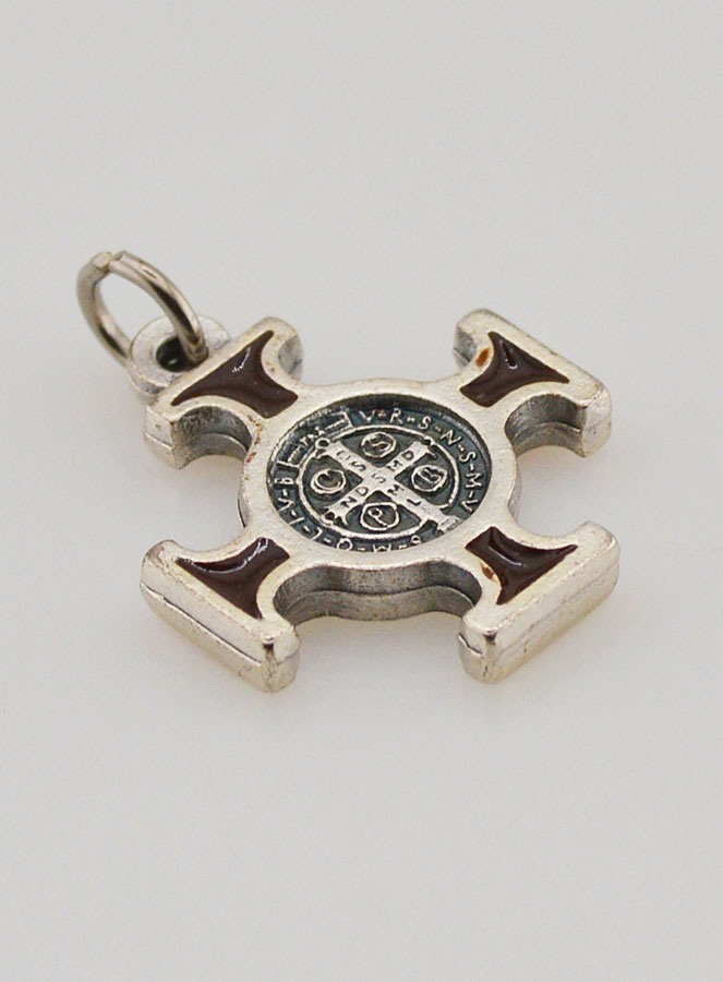 Colgante Cruz de San Benito  de Metal- Marón - 2 cm (pic 4)