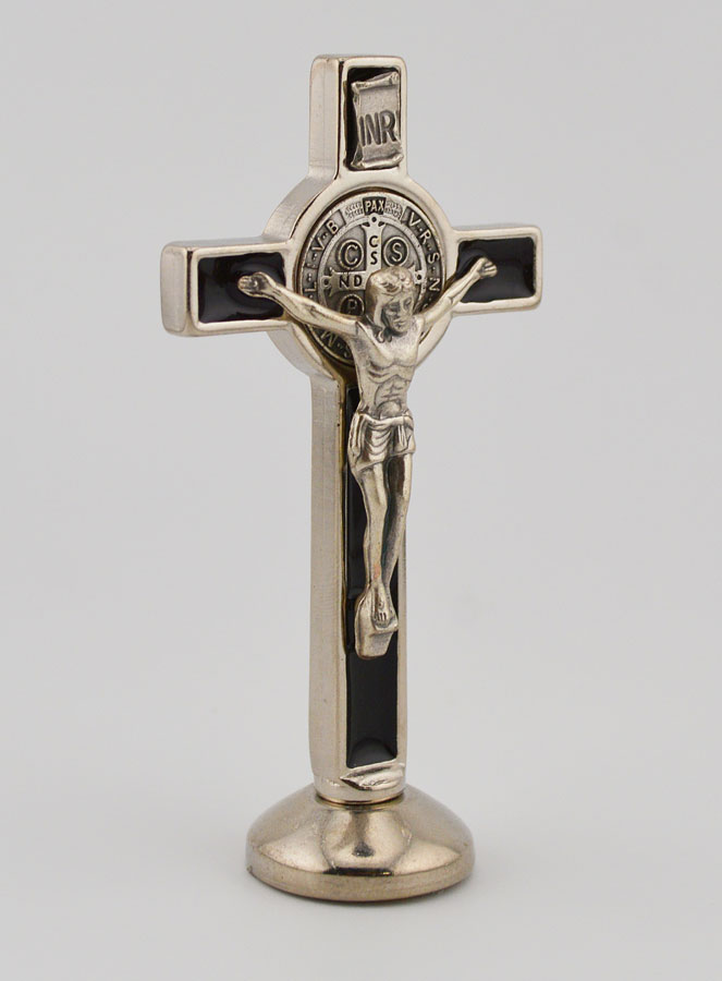 Cruz de San Benito Plateada con Base - Negro (pic 3)