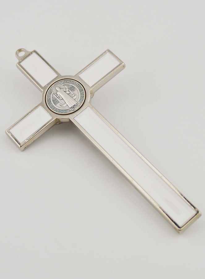 Crucifijo Cruz de San Benito - Metal Blanco (pic 4)