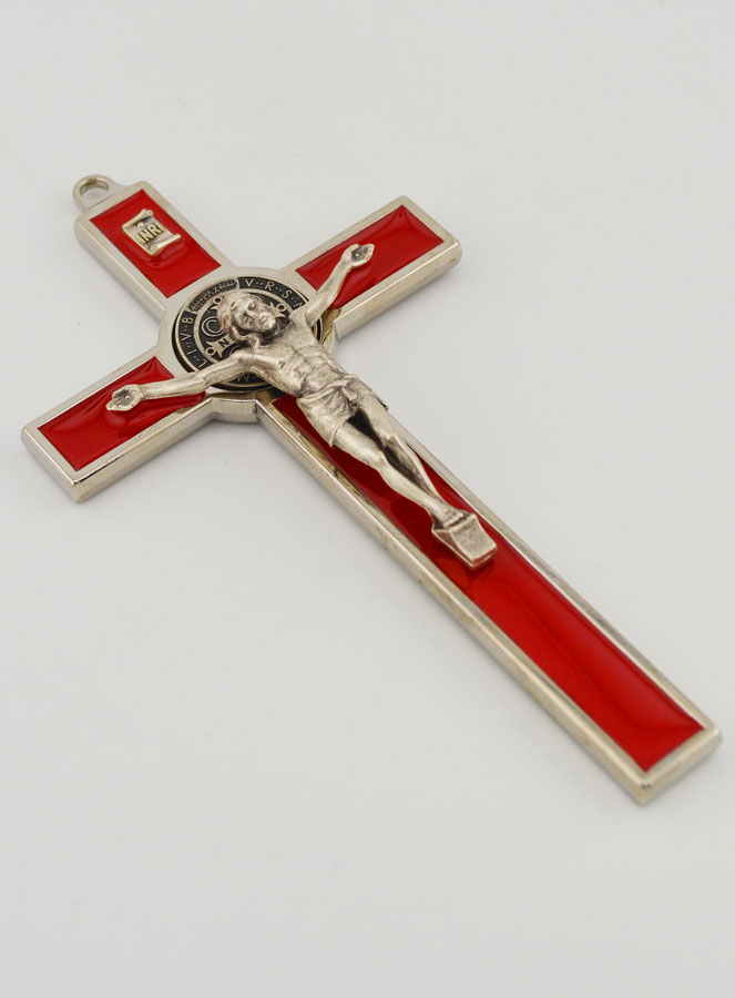 Crucifijo Cruz de San Benito - Metal Rojo (pic 3)