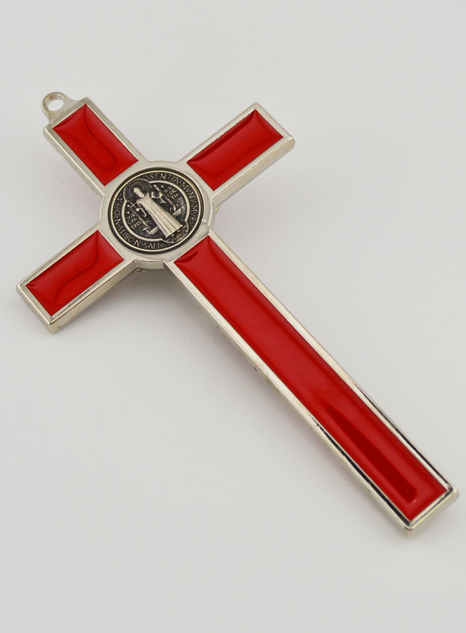 Crucifijo Cruz de San Benito - Metal Rojo (pic 4)