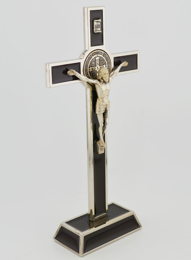 Cruz de San Benito con Base - 20cm - Metal Marron (pic 3)