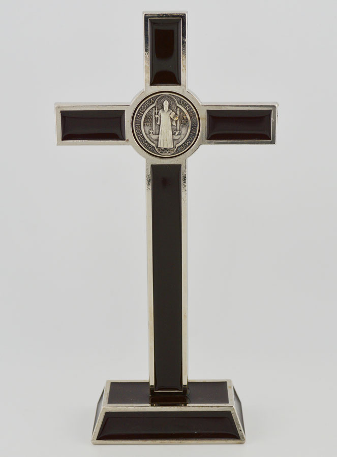 Cruz de San Benito con Base - 20cm - Metal Marron (pic 4)