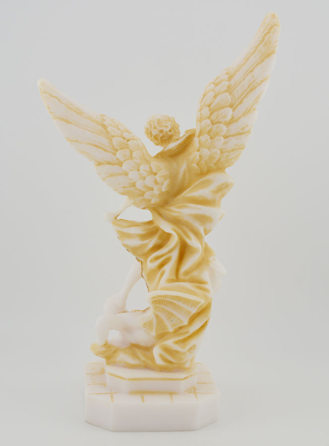 Estatuilla San Miguel Arcángel de Alabastro - 22 cm (pic 4)