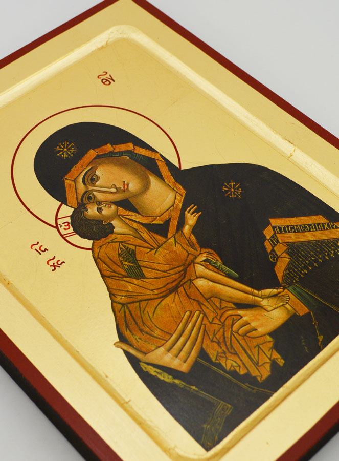 Icono Virgen de Vladimir - Pan de Oro - 23 cm (pic 3)