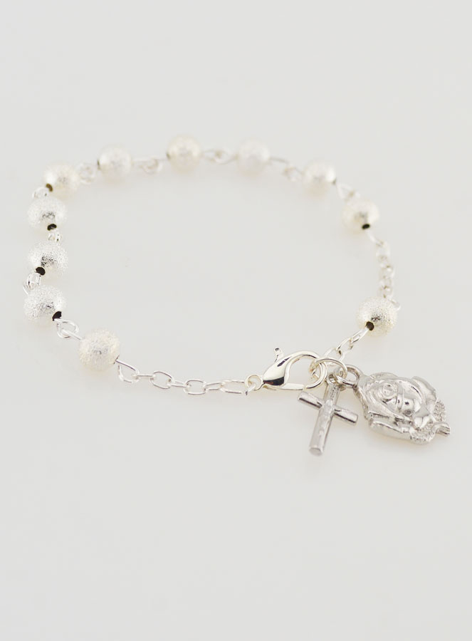 Pulsera Rosario Decenario Perlas de Plata - 19cm (pic 3)