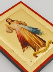 Icono Bizantino Cristo Misericordioso Pintado a Mano - 13 cm