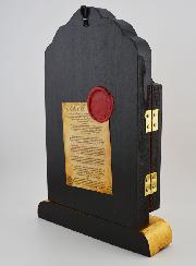 Ícone Tríptico Virgem de Korsun em Folha de Ouro – 26 cm