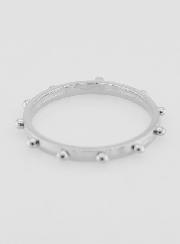 Anel Religioso Dezena Prateado - Tamanho 64