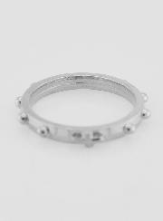 Anel Religioso Dezena Prateado - Tamanho 51