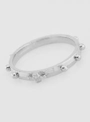 Anillo Religioso Decena Plateado - Talla 57