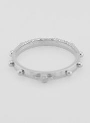 Anillo Religioso Decena Plateado - Talla 57