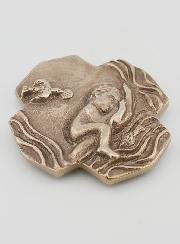 Cruz em Bronze Branco - Batismo - 10 cm