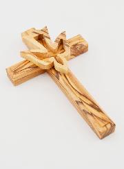Cruz Crucifijo del Espíritu Santo de Madera de Olivo - 12 cm