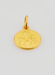 Medalla San José Chapada en Oro  - 12 mm