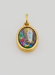 Medalla Nuestra Señora de Lourdes Dorado - 14 mm