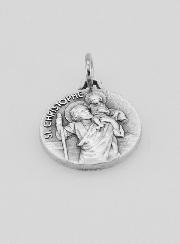 Medalha São Cristóvão em Metal Prateado - 16 mm