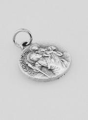 Medalha São Cristóvão em Metal Prateado - 16 mm
