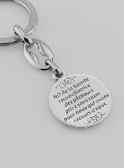 Llavero de Nuestra Señora de la Salette Plateado con Oración