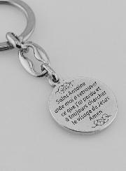 Llavero de San Antonio Plateado con Oración