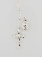 Rosario para Primera comunión Plateado  + Medalla de Comunión