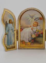 Icono Tríptico Recuerdo de Bautizo - 13 cm