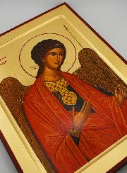 Icono Bizantino San Miguel Arcángel Rojo - 30 cm