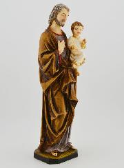 Estatuilla de San José Policromada Pintada a Mano - 22 cm