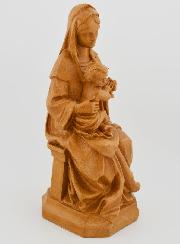Estatuilla Virgen María con el Niño Jesús de las Uvas - Tono Madera - 18 cm