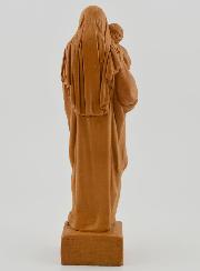 Estatuilla Santa Virgen María con el Niño Jesús - Tono Madera - 16 cm