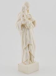 Estátua Santa Virgem Maria com o Menino Jesus – Tom Marfim – 16 cm