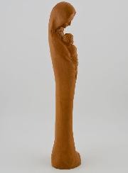 Estatuilla Santa Virgen María con el Niño Jesús - Tono Madera - 22 cm