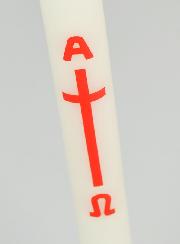 Vela Cirio de Bautizo - Alfa Omega - 30 cm