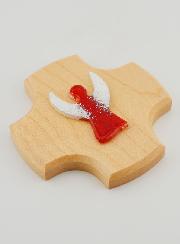 Cruz Infantil de Madera de Arce - Mi Ángel Protector de Vidrio