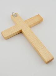 Cruz de Madera Blanca Artesanal y Esculpida- 17 cm