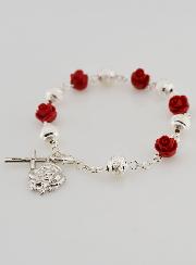 Pulsera Religiosa de Santa Teresa Perlas Labradas