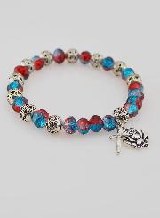 Pulsera Decenario Perlas de Cristal y Perlas de Plata