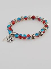 Pulsera Decenario Perlas de Cristal y Perlas de Plata
