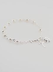 Pulsera Rosario Decenario de Perlas de Plata  6 mm
