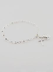 Pulsera Rosario Decenario de Perlas de Plata 4 mm