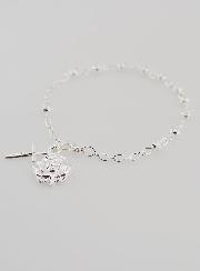 Pulsera Rosario Decenario de Perlas de Plata 4 mm