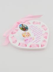 Icono Ángel de la Guarda Azul - Regalo de Bautizo Niña - 7 cm