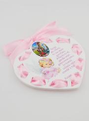 Icono Ángel de la Guarda Azul - Regalo de Bautizo Niña - 11 cm