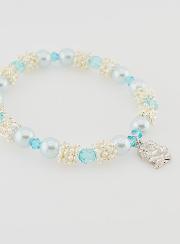 Pulsera Religiosa Medallas de Lourdes - Perlas Azules