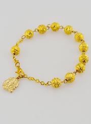 Pulseira Dezena de Lourdes – Contas Douradas – 19 cm