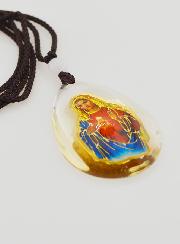 Medalla Gota de Vidrio - Sagrado Corazón de María - con Cordón